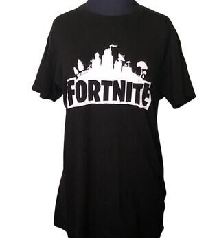 Fortnite Unisex SZ Large Black White T Tee Shirt 100% Cotton
